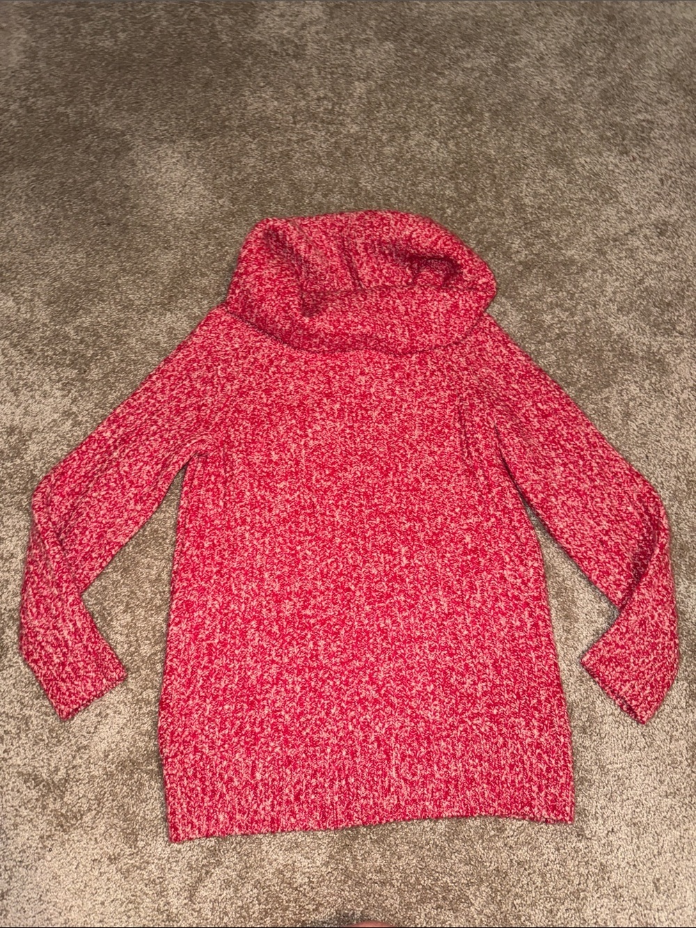 Madewell Pink-Red Marled Cowl Neck Sweater XXS
